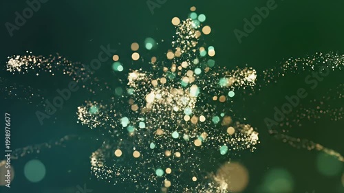 Sparkling Christmas Tree made of glitter and lights, ideal for holiday greetings and festive celebrations