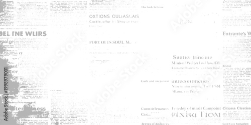 Retro grunge vintage old newspaper background texture with faded print dark ink smudges dusty screen overlay and white space for text vector