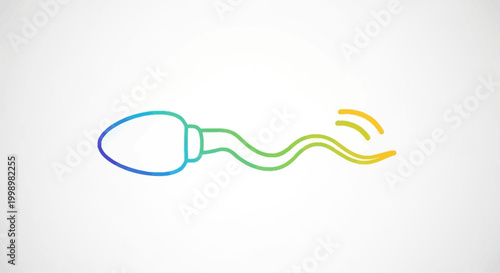 Colorful sperm cell illustration, abstract, science, biology, fertility concept