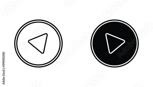 Play button icon inside circular frame representing multimedia playback and video interface controls