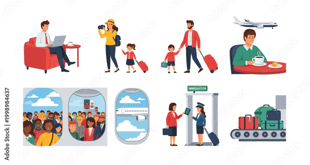 Φωτογραφία travel scenes collection on transparent background high quality