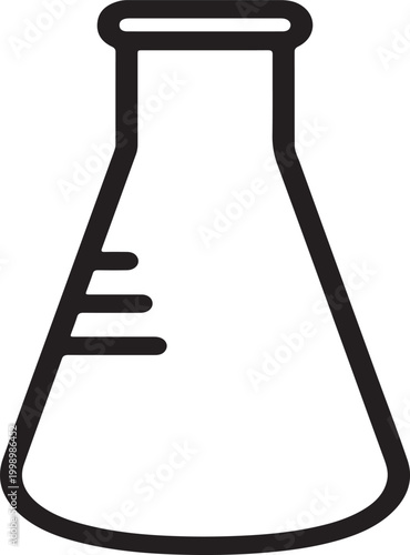 An isolated vector illustration of a chemical test tube with liquid sits next to a white aluminum stepladder construction tool object