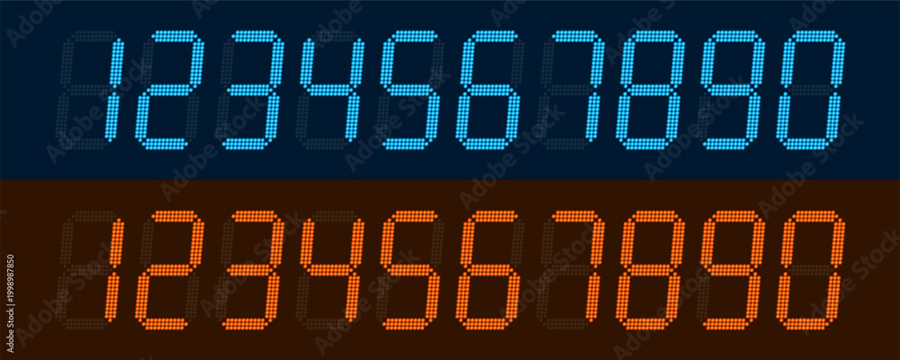 Φωτογραφία Digital glowing numbers