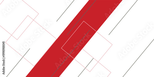 Slika na platnu Abstract red and white banner design vector, dynamic sporty horizontal backgroun