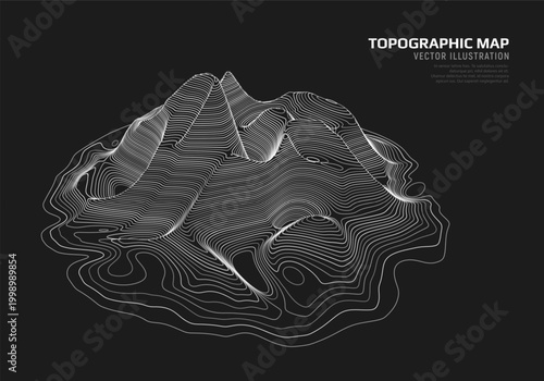 Картината върху платно 3D topographic map