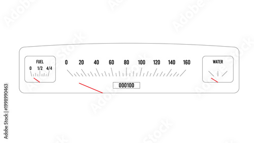 Vintage Dashboard Gauge Vector Illustration