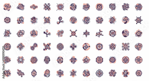 Collection of abstract geometric patterns and symbols.