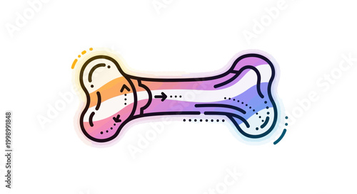 Abstract Bone Growth and Healing Illustration with Colorful Gradient and Medical Arrows