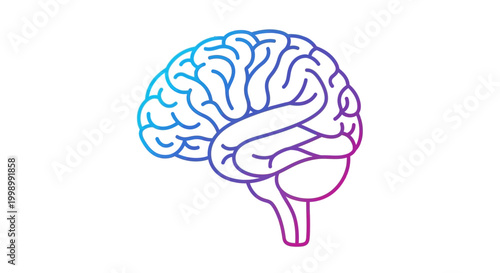Abstract brain illustration with gradient colors, symbolizing knowledge, ideas, and creativity
