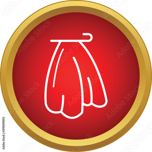 Towel hanging on a hanger, representing laundry and bathroom accessories