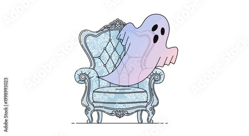 Ghost sitting on chair sofa.