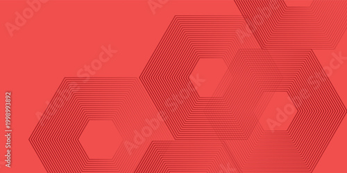 Abstract hexagon rendering of red abstract glass background simple Art