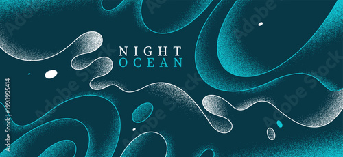 Curvy relaxing lines vector abstract background, creative concept of sea and ocean waves on a shore in the night, calming shapes of waves over the sand wallpaper.