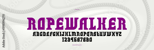 Elegant luxury font with experimental letter shapes, exclusive beauty vector typeface for logos and emblems, retro strong typography for headlines and slogans.