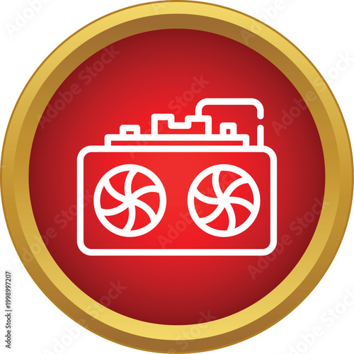 Computer video card outline icon for technology and gaming concepts
