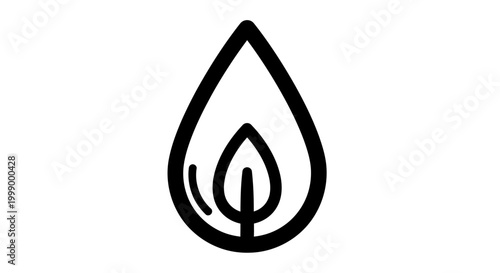 Фотография Black teardrop shaped icon with inner design
