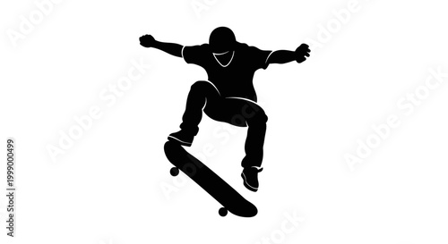 Black silhouette of a skateboarder performing a trick