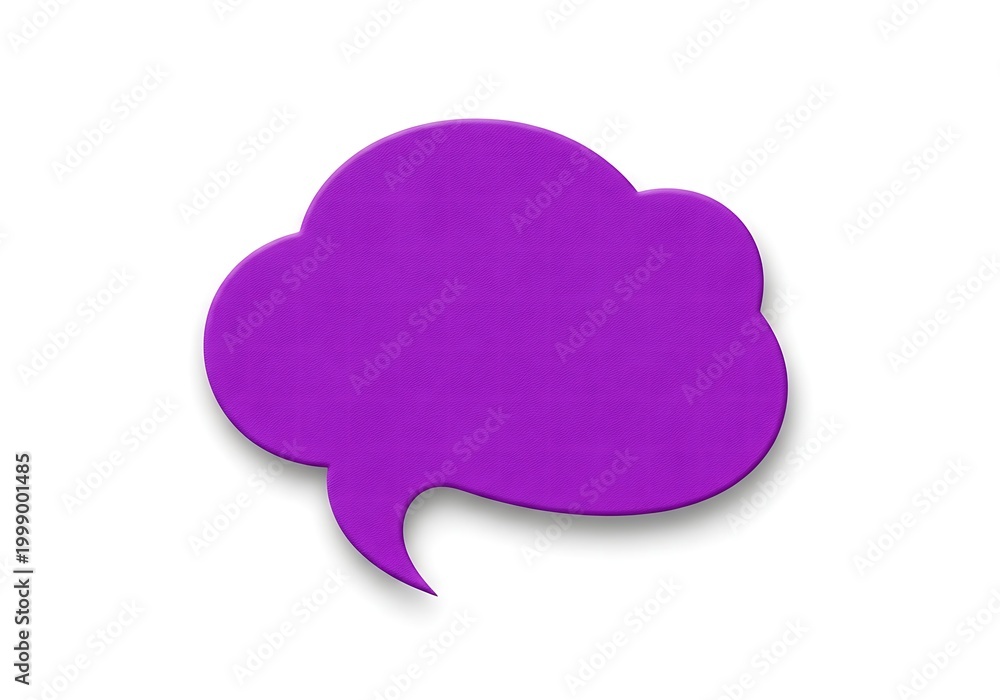 Obraz premium A purple speech bubble on a white background