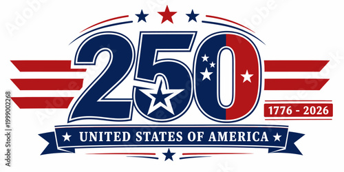 United states 250th anniversary celebration logo a patriotic design