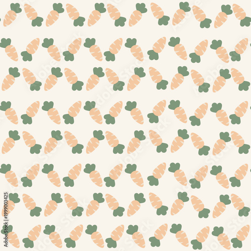Cute carrot pattern seamless for a vegetable background. Carrot vector pattern easter for wallpaper, clothing, wrapping, fabric, stationery, and phone cases.