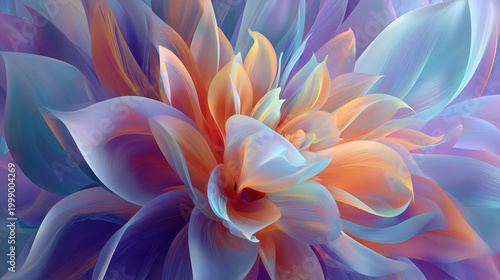  flower made of swirling colorful