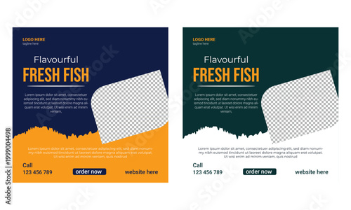 Fish social media post banner template