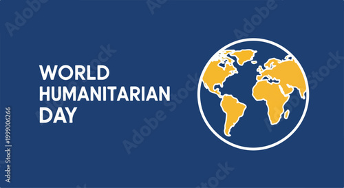 World Humanitarian Day banner with a globe illustration highlighting global aid and humanitarian efforts