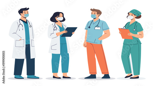 Medical professionals wearing face masks.