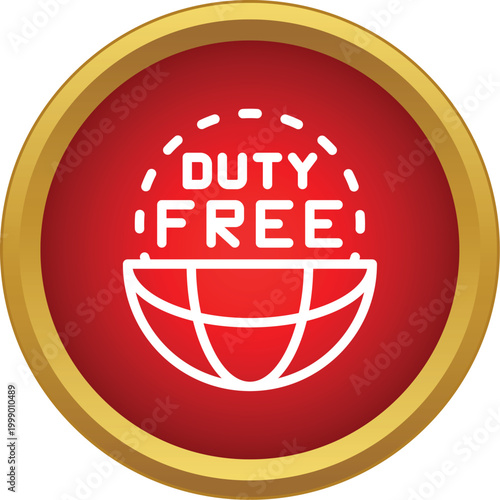 Representing international shopping without tax on a red button