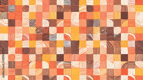 seamless plaid fabric pattern warm beige color palette vector background 
