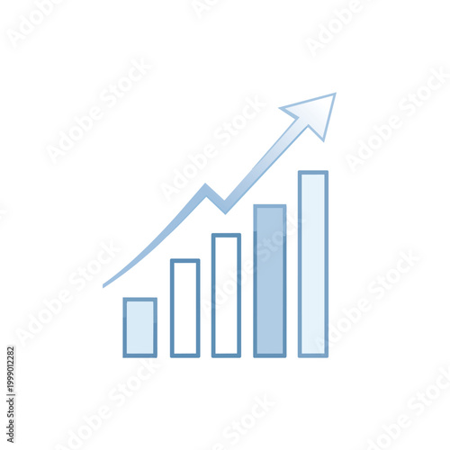 Business growth chart with upward arrow showing financial success and profit increase illustration on white background Free Download Business growth chart with upward arrow showing financial success and profit increase illustration on white background - GFXLoad
