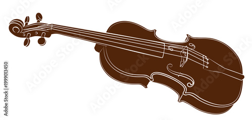 Foto The Sketch of a classical variety violin.