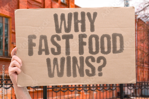 Εκτύπωση καμβά "Why Fast Food Wins?" Documented research examines documented factors making fast food measurably dominant globally