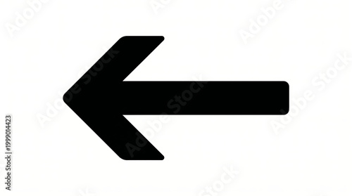 Left arrow icon black direction sign isolated white background simple symbol navigation pointer back arrow left turn arrow shape graphic icon