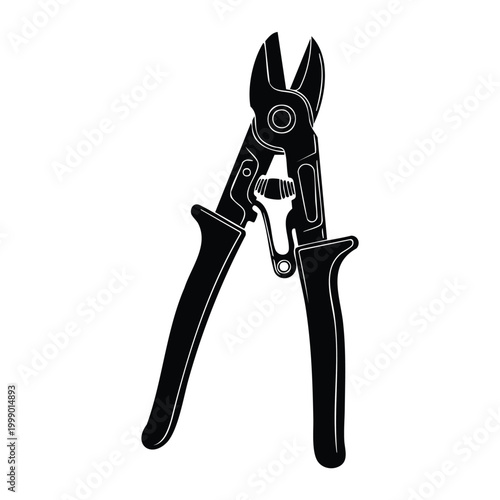 Wire cutter silhouette set bundle, hand tool for cutting cable and wire.