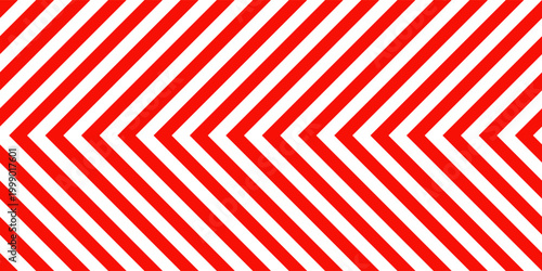 Warning sign with red and white diagonal lines. Attention, danger or caution symbol. Construction site signage, road safety notice, hazard banner, security alert shield. Vector illustration