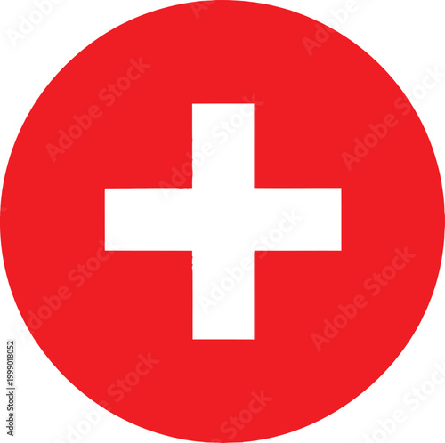 Swiss flag illustration a vibrant red background with a prominent white cross symbolizing neutrality and independence