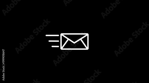 Mail email message sending envelope icon animation.