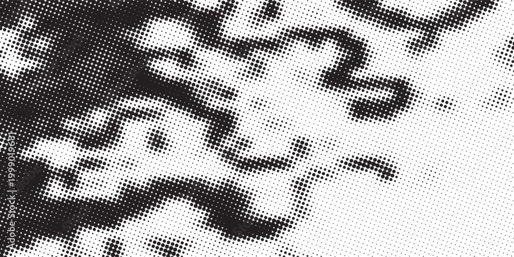 Fototapeta premium Abstract geometric black and white deco art halftone hexagone and triangle print pattern. Vector eps 10