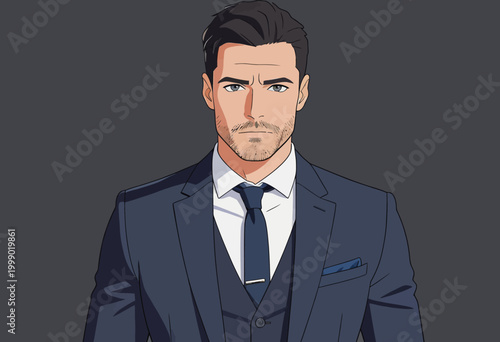 Stylish Professional Businessman in Formal Suit Portrait