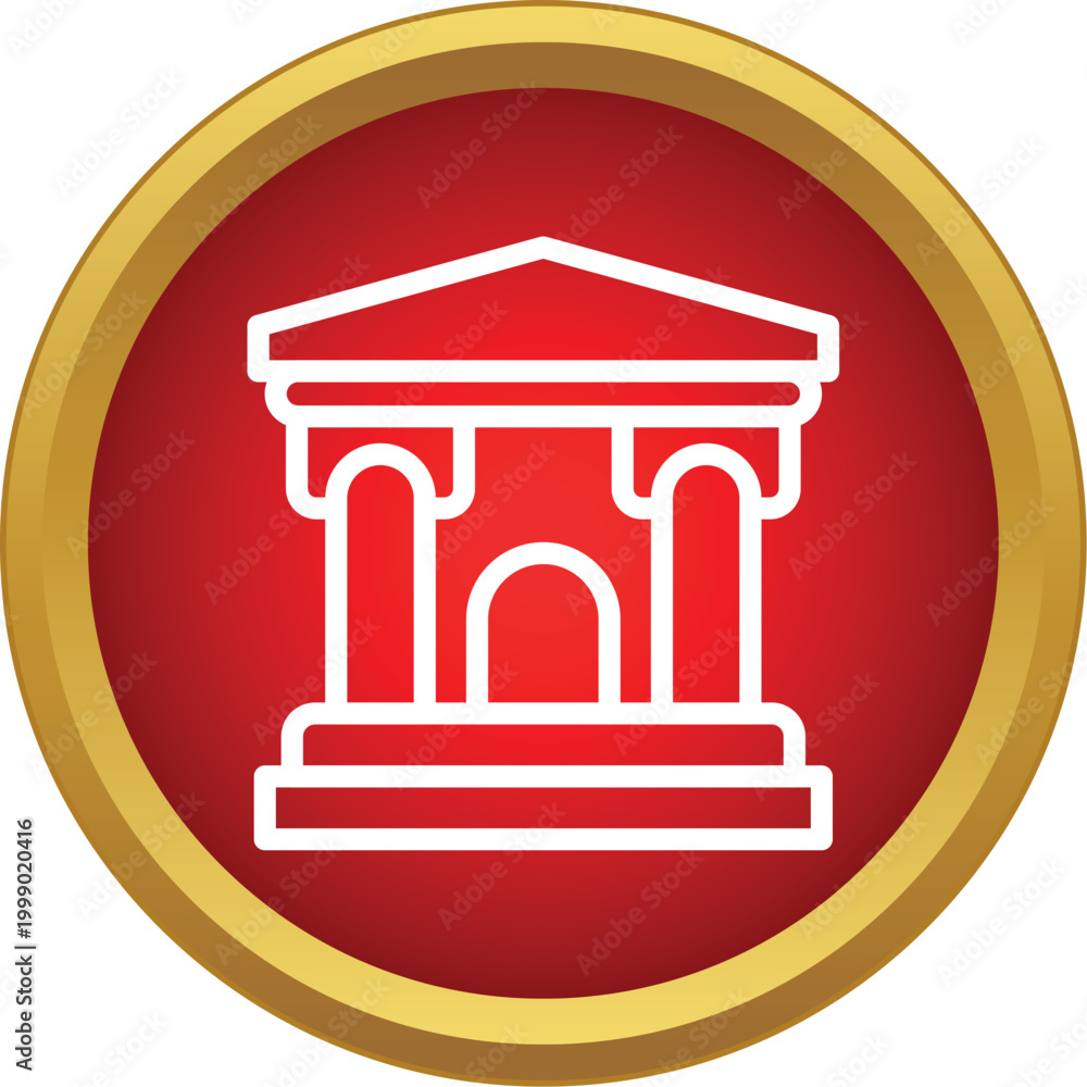 Fototapeta premium Classical building icon representing bank financial government institution