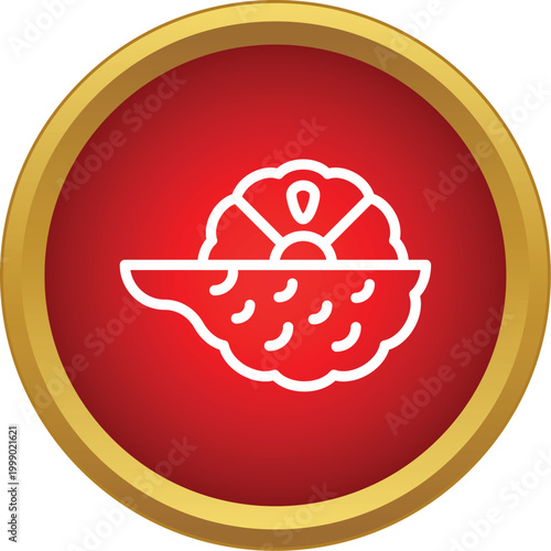 Soursop graviola fruit icon presenting a tropical food concept in line art style