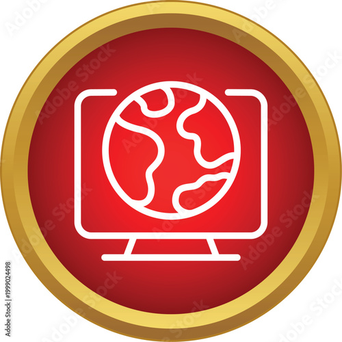 World globe displaying on a computer monitor symbolizing global connection