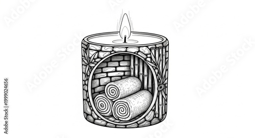 Creative Aromatherapy Candle Black White Design 