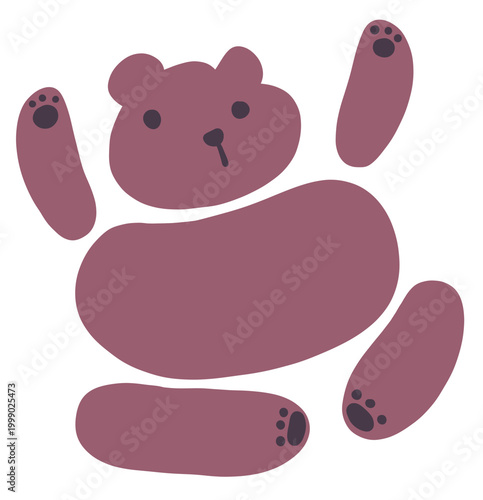 Magenta bear raise the hand