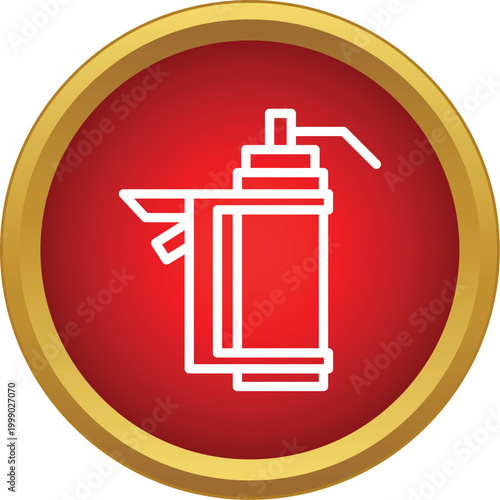 Caulking gun dispensing sealant in flat line icon style, representing construction and repair