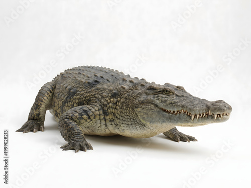 Full Body Crocodile High Detail On Plain White