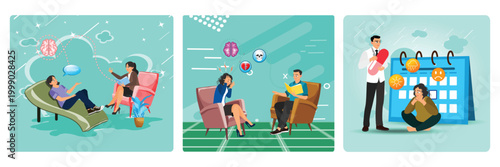 Psychotherapy concept. Depression counseling. Seasonal affective disorder treatment.