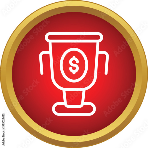 Trophy cup icon showing financial achievement and monetary reward