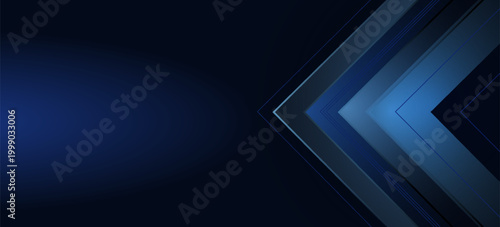 Dark blue glowing arrow light background. Future digital growth technology.eps 10